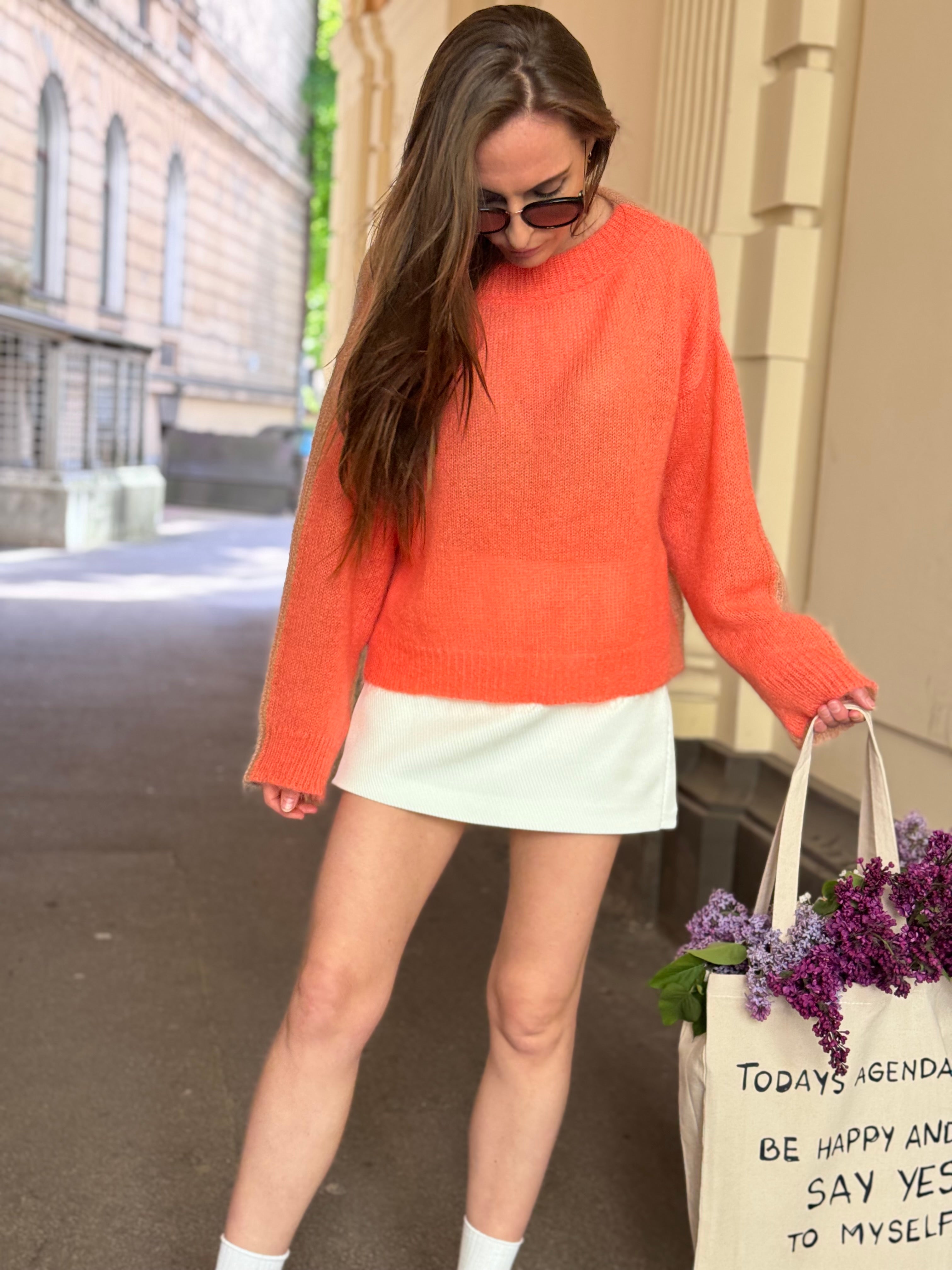 Papaya orange / Apricot orange Mohair Sweater