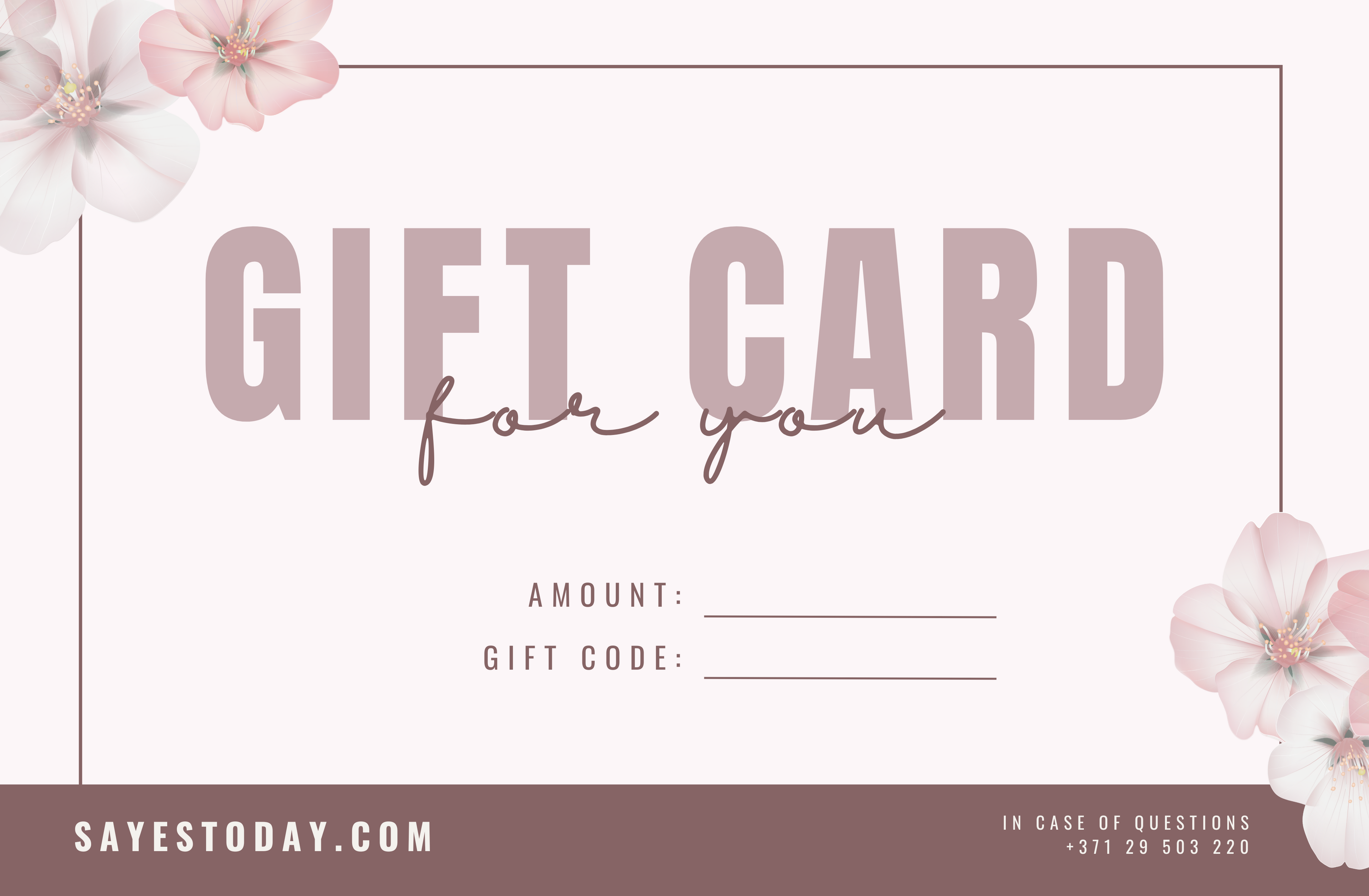 Sayes Today Physical Gift Card