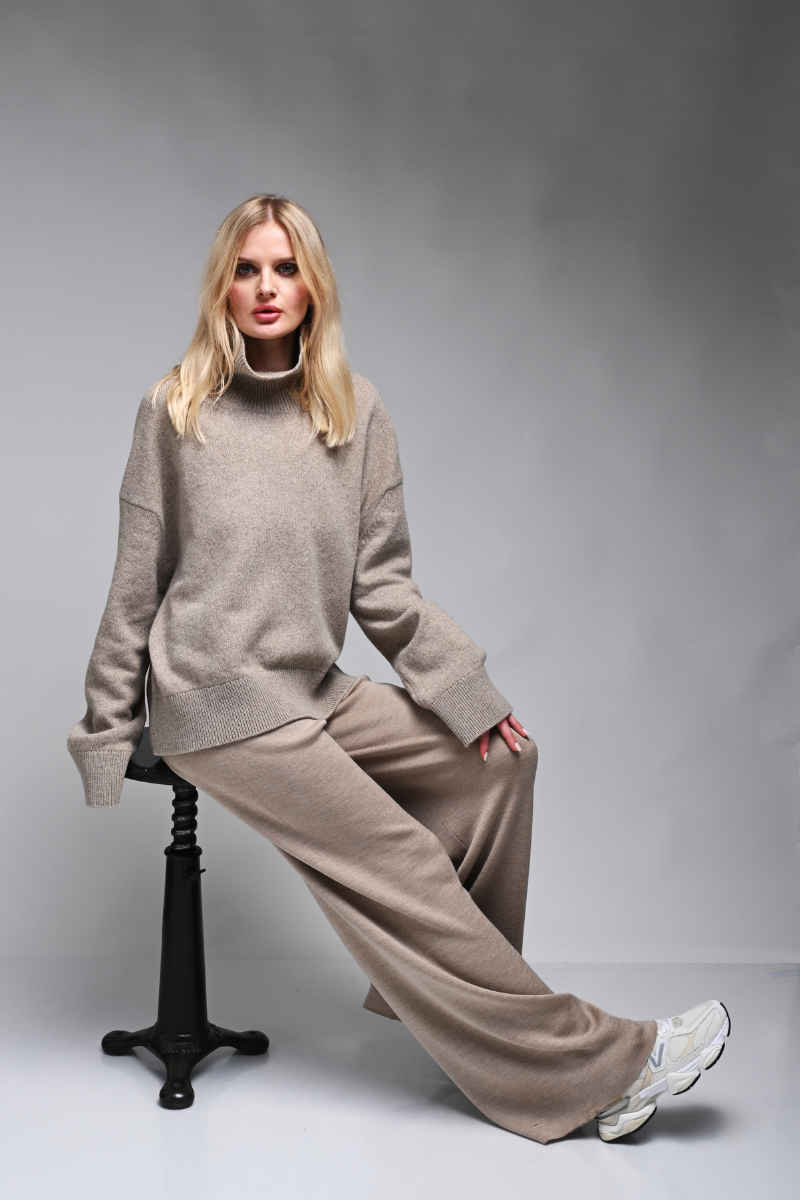 Silk and merino wool trousers